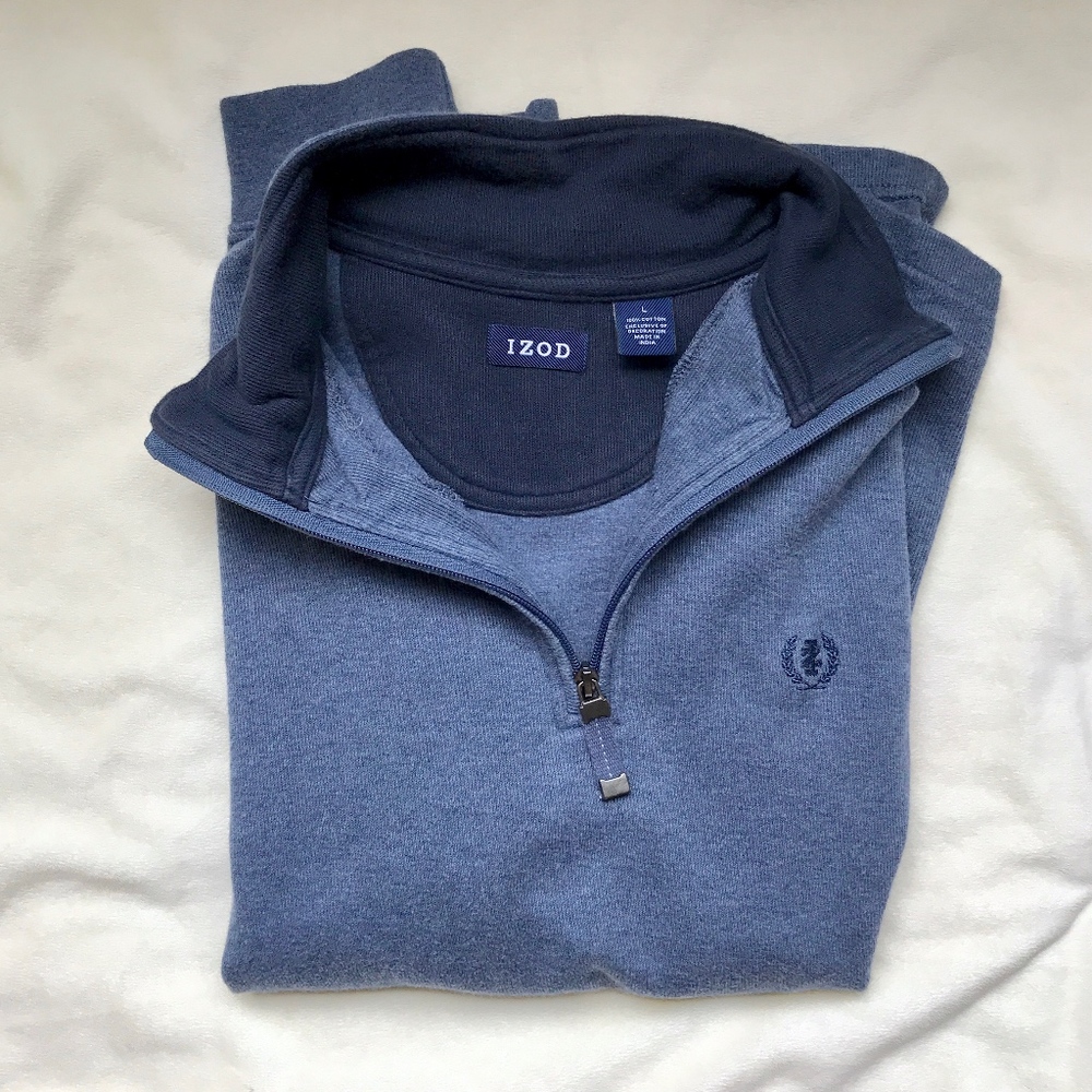 NWOT IZOD Men's Large Quarter Zip Sweater